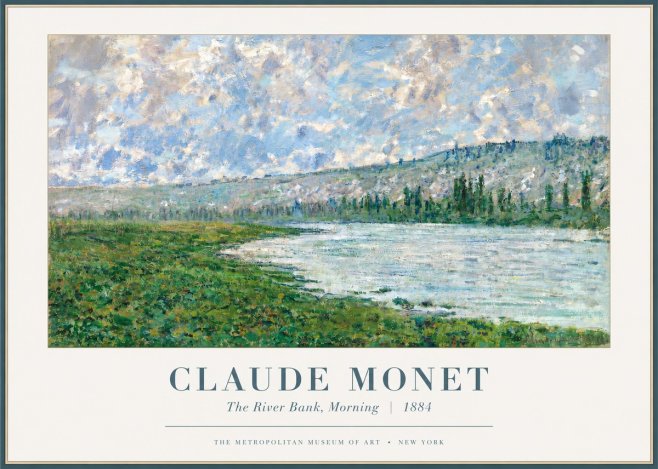 Monet The River Bank, Morning No2 - Juliste