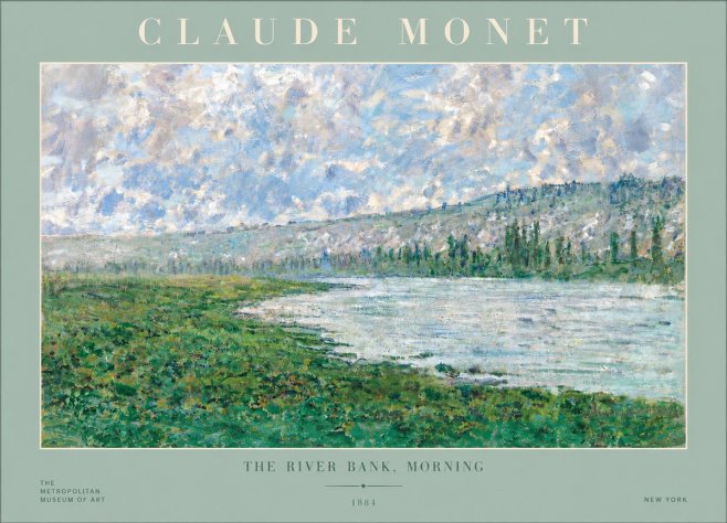 Monet The River Bank, Morning No3 - Juliste