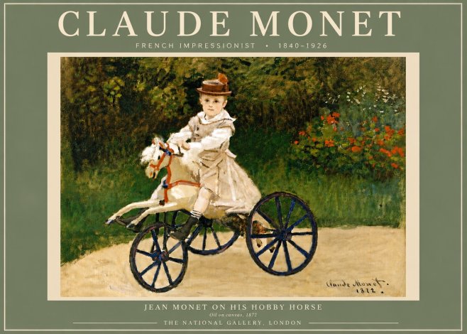 Monet Jean Monet on His Hobby Horse No5 - Juliste