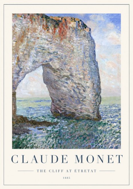 Monet The Cliff at Étretat No1 - Juliste
