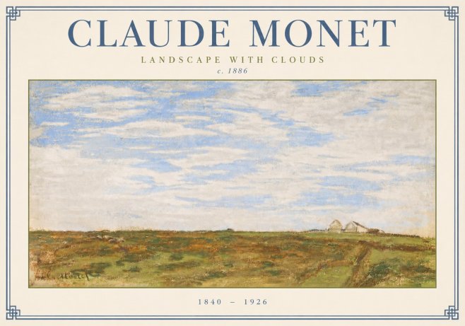 Monet Landscape with Clouds No3 - Juliste