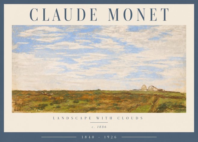 Monet Landscape with Clouds No5 - Juliste