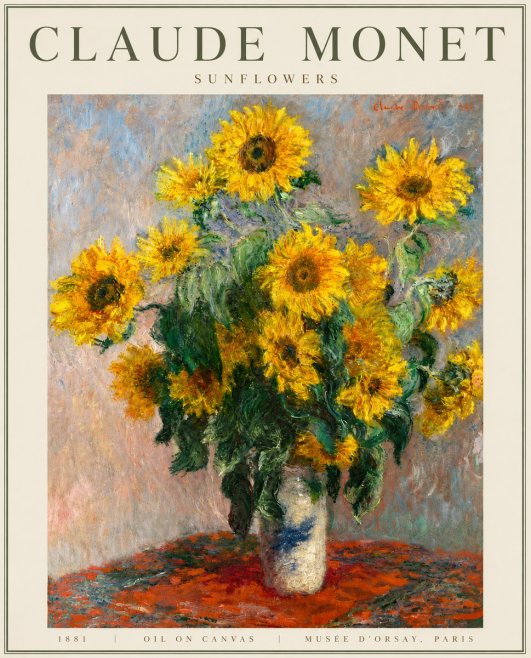 Monet Sunflowers No4 - Juliste