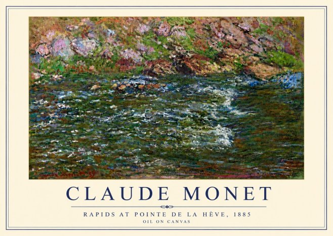 Monet Rapids at Pointe De La Hève, 1885 No5 - Juliste