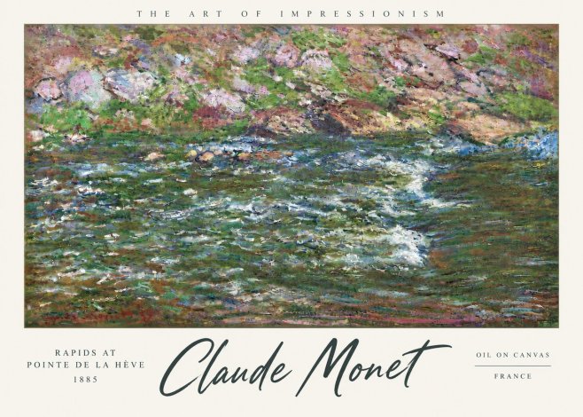 Monet Rapids at Pointe De La Hève, 1885 No6 - Juliste