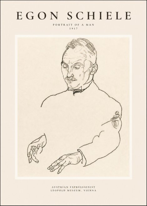 Schiele Portrait of a Man No1 - Juliste