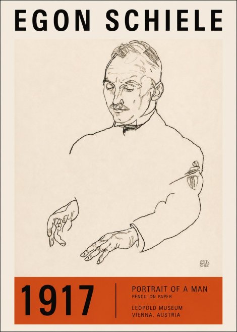 Schiele Portrait of a Man No2 - Juliste