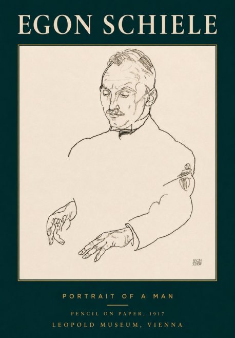 Schiele Portrait of a Man No3 - Juliste