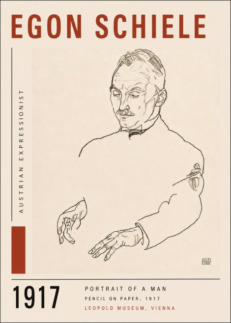 Schiele Portrait of a Man No5 - Juliste