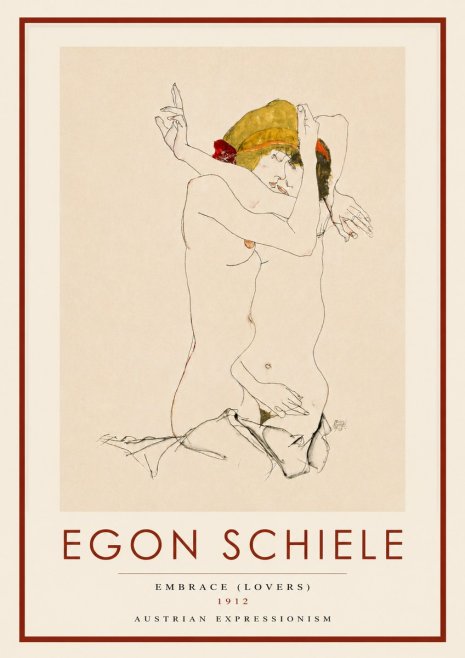 Schiele Embrace (Lovers) No3 - Juliste