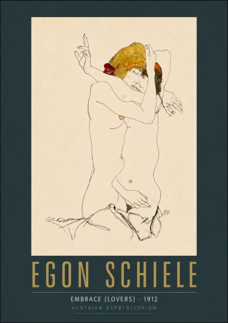 Schiele Embrace (Lovers) No6 - Juliste