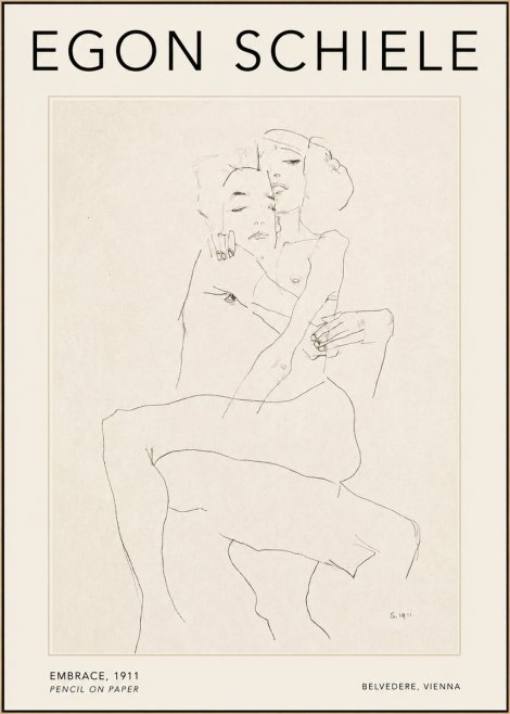 Schiele Embrace, 1911 No2 - Juliste