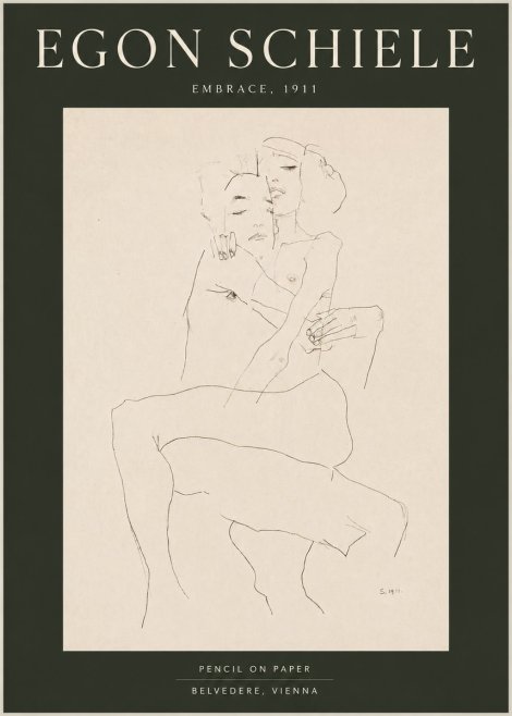Schiele Embrace, 1911 No4 - Juliste