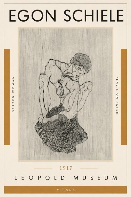 Schiele Seated Woman No5 - Juliste