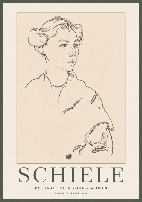 Schiele Portrait of a Young Woman No2 - Juliste