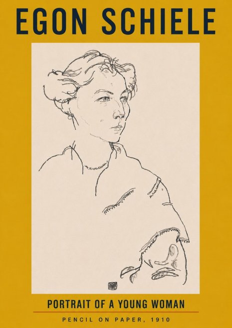 Schiele Portrait of a Young Woman No4 - Juliste