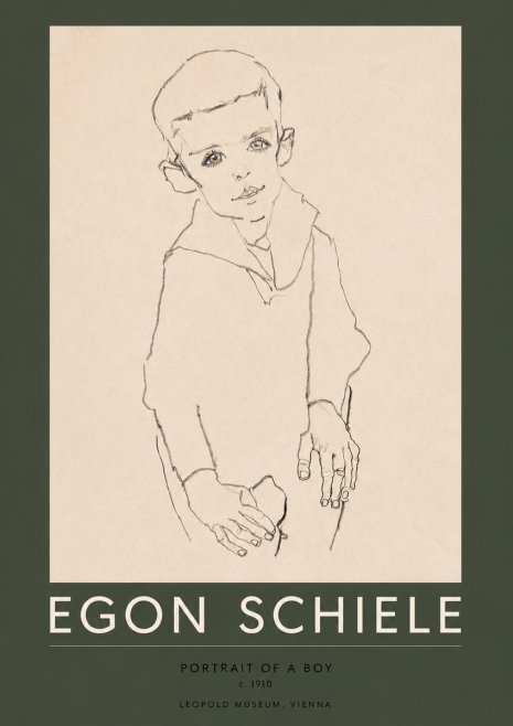 Schiele Portrait of a Boy No2 - Juliste
