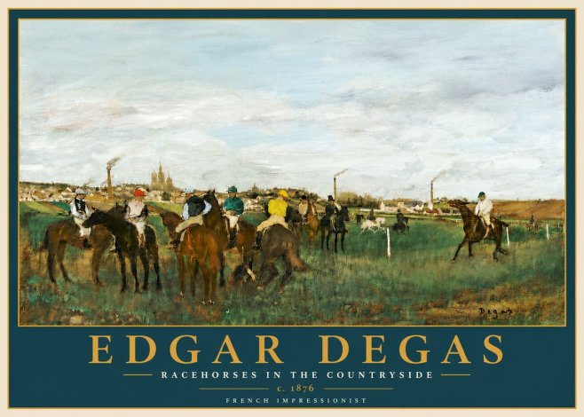 Edgar Degas Racehorses in the Countryside No6 - Juliste
