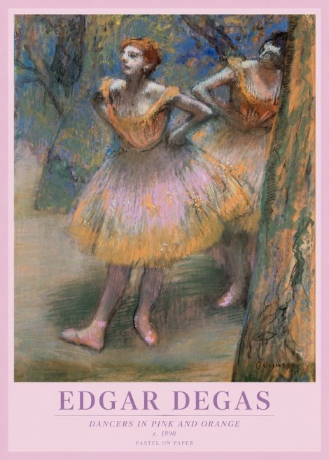 Edgar Degas Dancers in Pink and Orange No1 - Juliste
