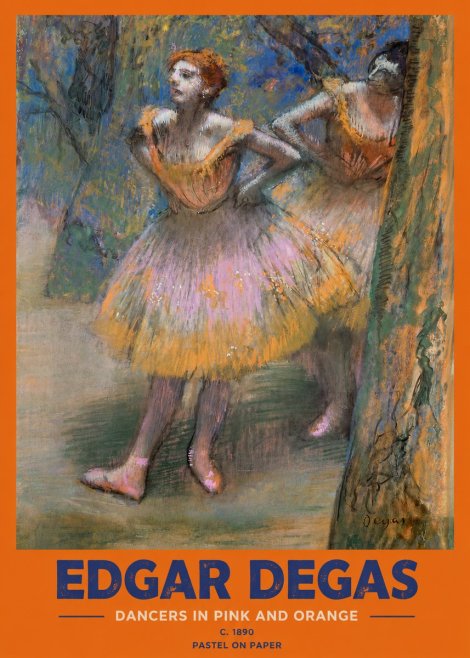 Edgar Degas Dancers in Pink and Orange No2 - Juliste