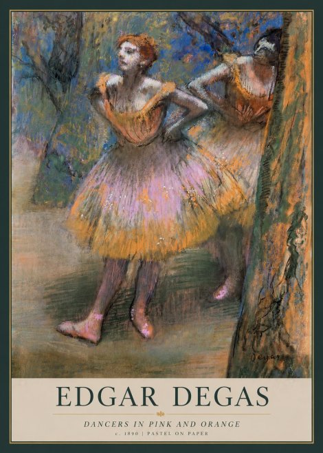 Edgar Degas Dancers in Pink and Orange No3 - Juliste