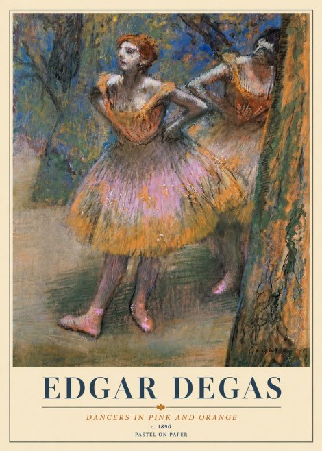 Edgar Degas Dancers in Pink and Orange No6 - Juliste