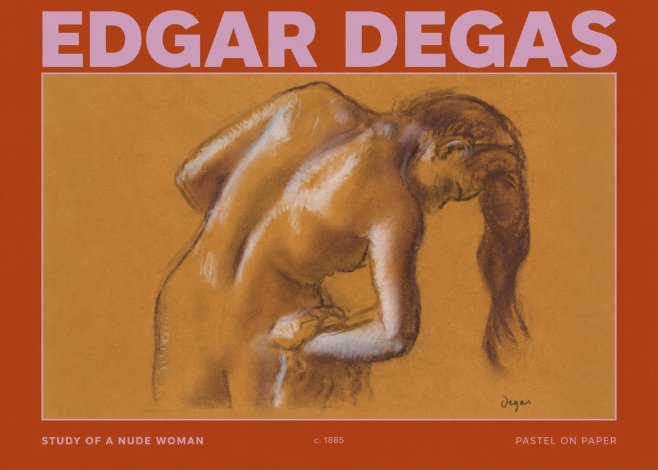 Edgar Degas Study of a Nude Woman I No2 - Juliste