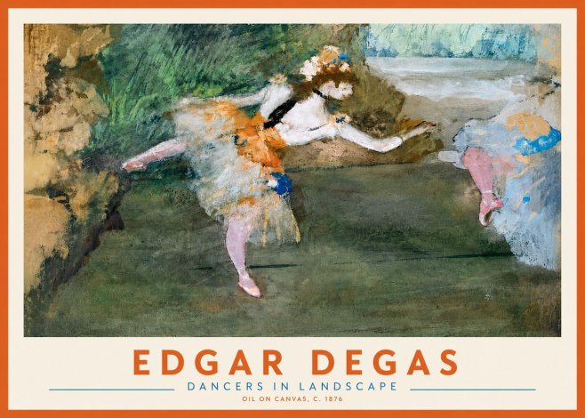 Edgar Degas Dancers in Landscape I No3 - Juliste