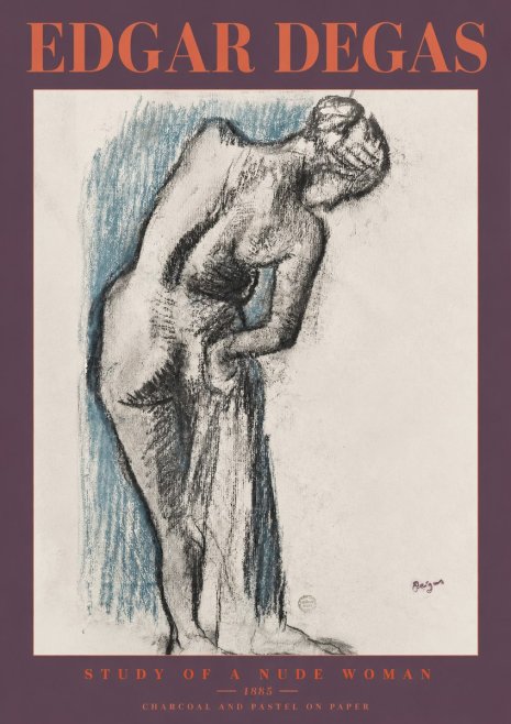 Edgar Degas Study of a Nude Woman II No2 - Juliste