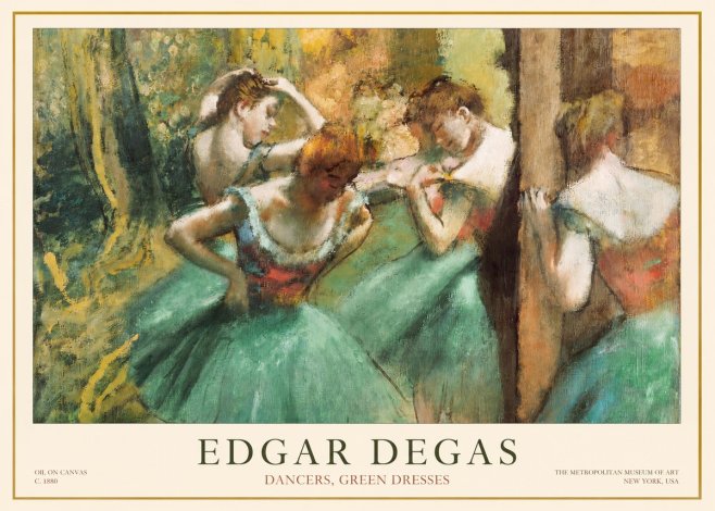 Edgar Degas Dancers, Green Dresses No1 - Juliste