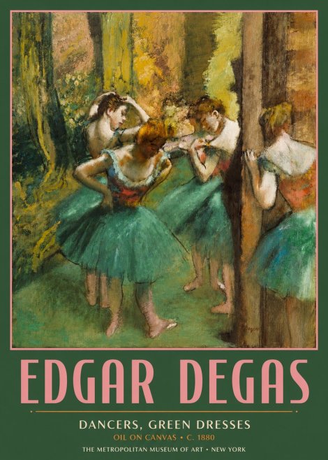 Edgar Degas Dancers, Green Dresses No2 - Juliste