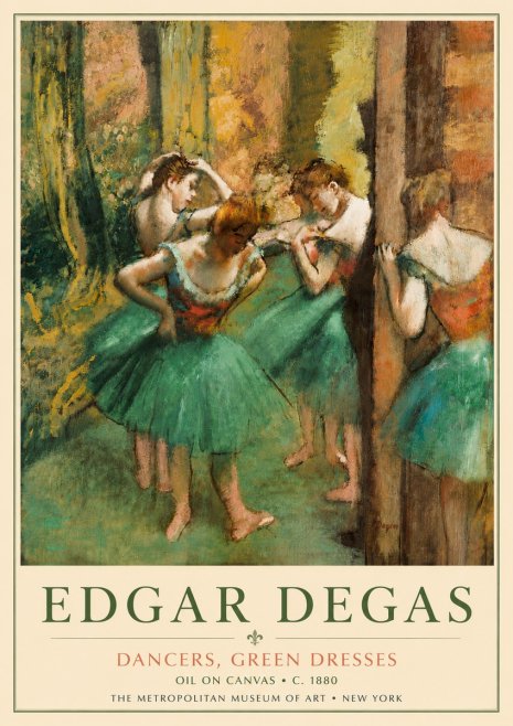 Edgar Degas Dancers, Green Dresses No6 - Juliste