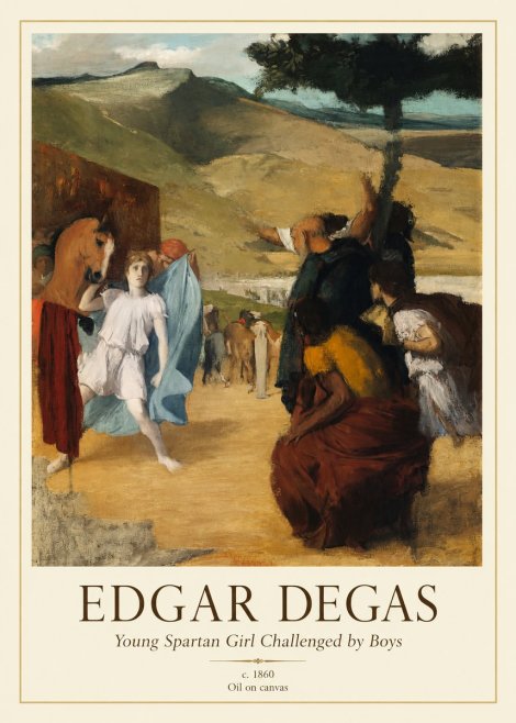 Edgar Degas Young Spartan Girl Challenged by Boys No1 - Juliste