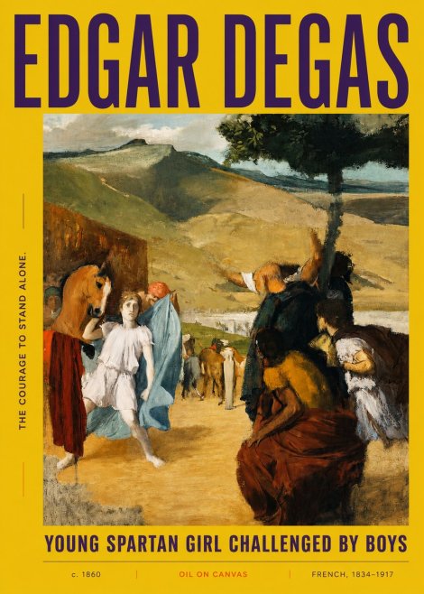 Edgar Degas Young Spartan Girl Challenged by Boys No3 - Juliste