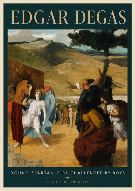Edgar Degas Young Spartan Girl Challenged by Boys No4 - Juliste