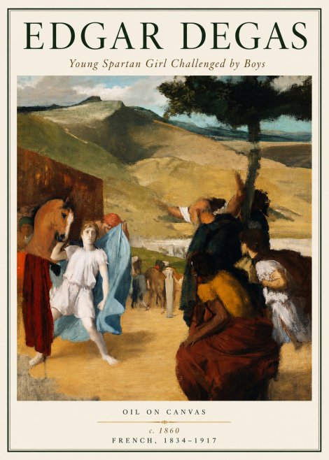 Edgar Degas Young Spartan Girl Challenged by Boys No5 - Juliste