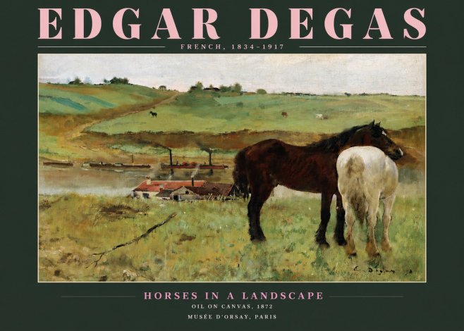 Edgar Degas Horses in a Landscape No3 - Juliste