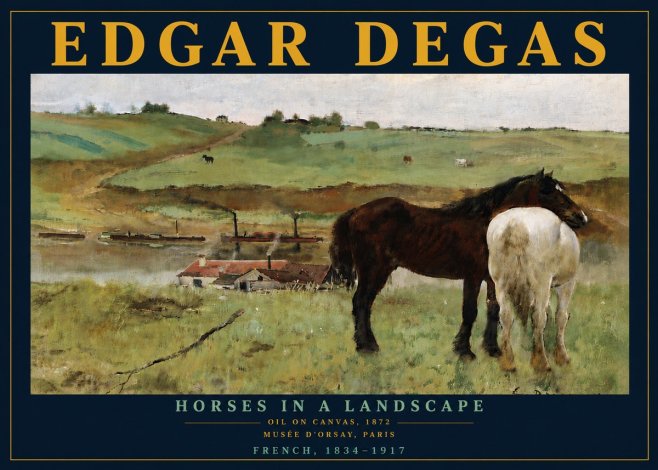 Edgar Degas Horses in a Landscape No6 - Juliste