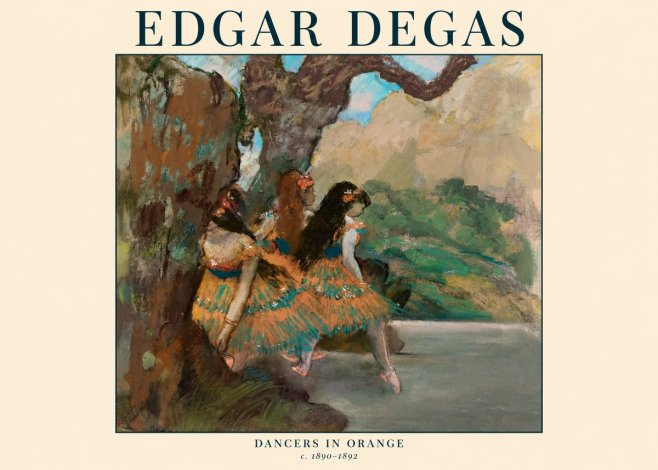 Edgar Degas Dancers in Orange No1 - Juliste