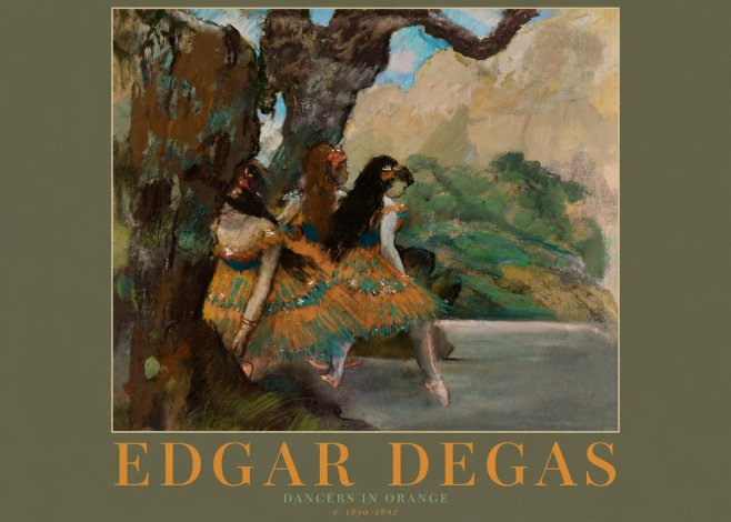 Edgar Degas Dancers in Orange No2 - Juliste