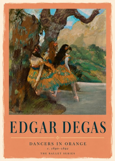 Edgar Degas Dancers in Orange No5 - Juliste
