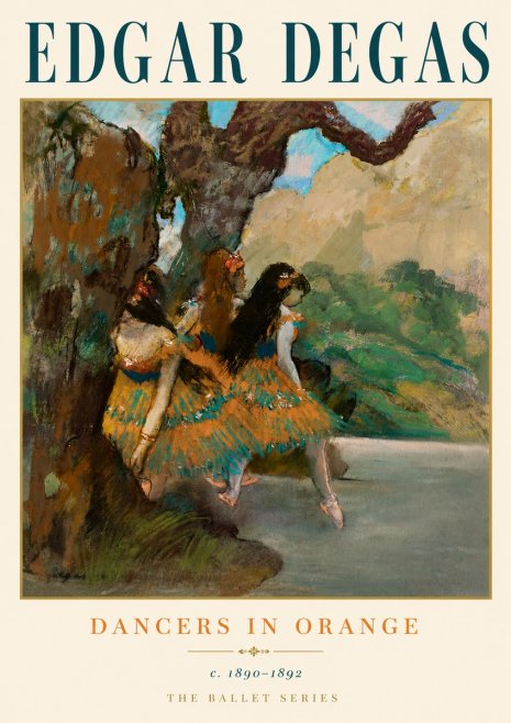 Edgar Degas Dancers in Orange No6 - Juliste