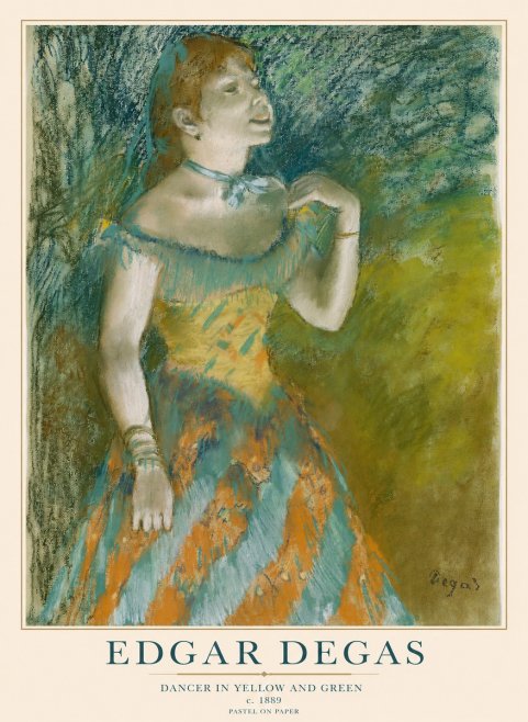 Edgar Degas Dancer in Yellow and Green No1 - Juliste