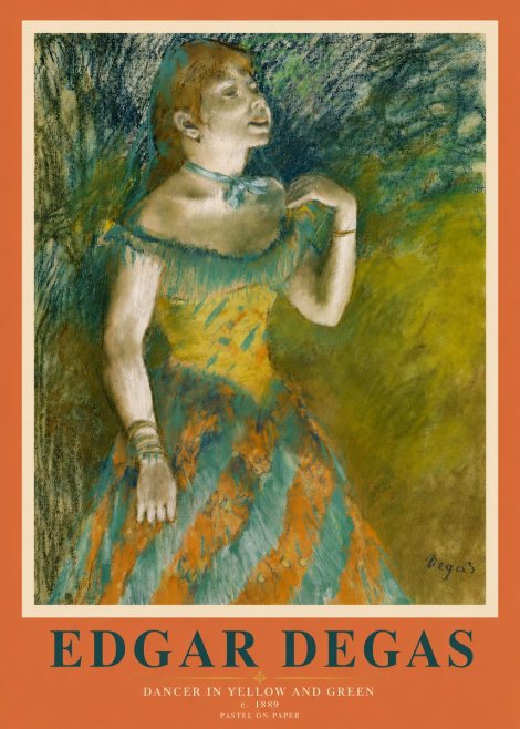 Edgar Degas Dancer in Yellow and Green No3 - Juliste