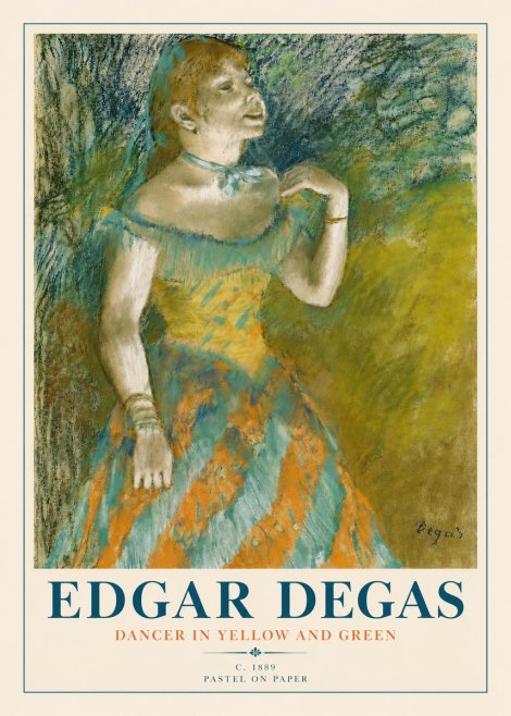 Edgar Degas Dancer in Yellow and Green No4 - Juliste