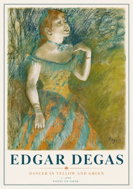 Edgar Degas Dancer in Yellow and Green No6 - Juliste