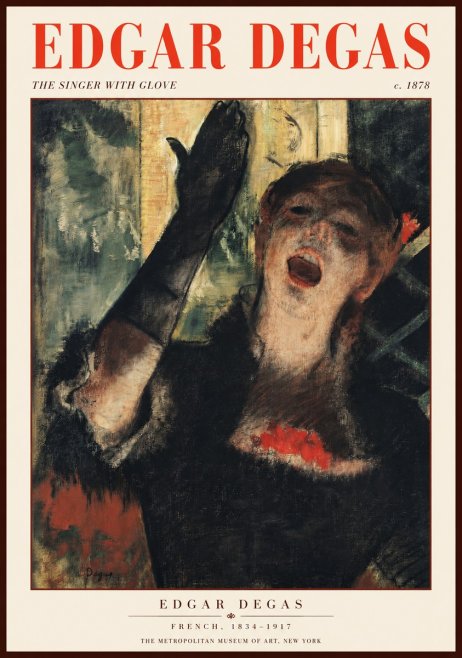 Edgar Degas The Singer with Glove No2 - Juliste