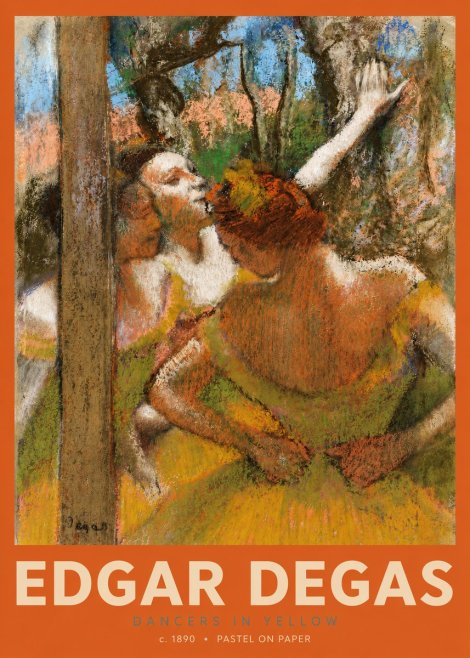 Edgar Degas Dancers in Yellow No2 - Juliste