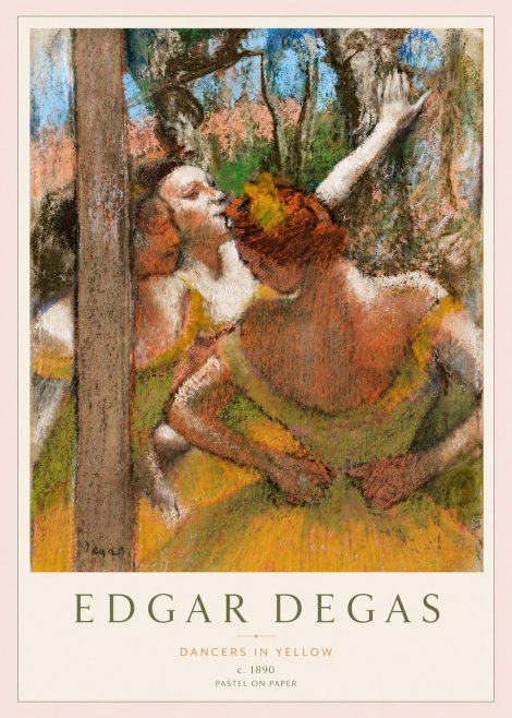 Edgar Degas Dancers in Yellow No3 - Juliste
