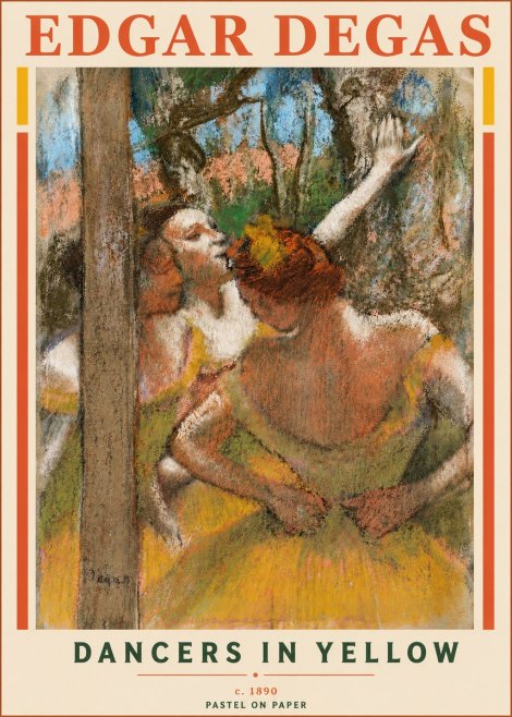 Edgar Degas Dancers in Yellow No6 - Juliste